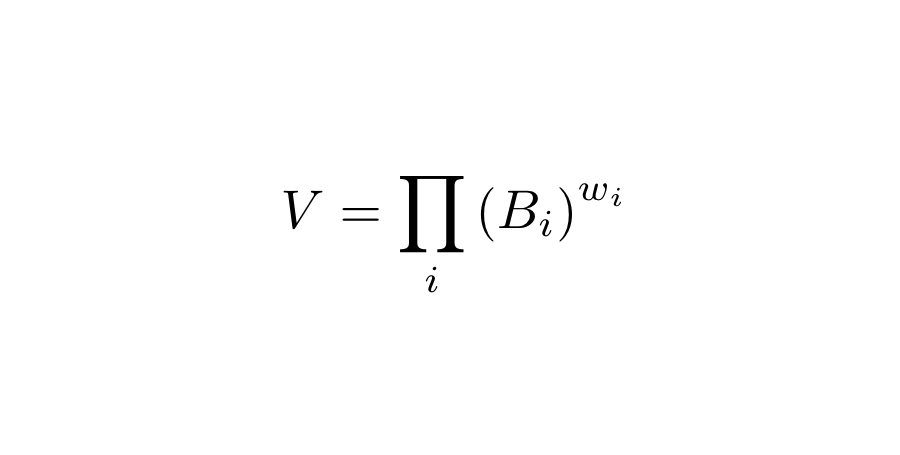 Balancer's constant value market maker formula