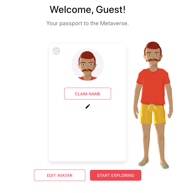 Screenshot of the Decentraland avatar creator