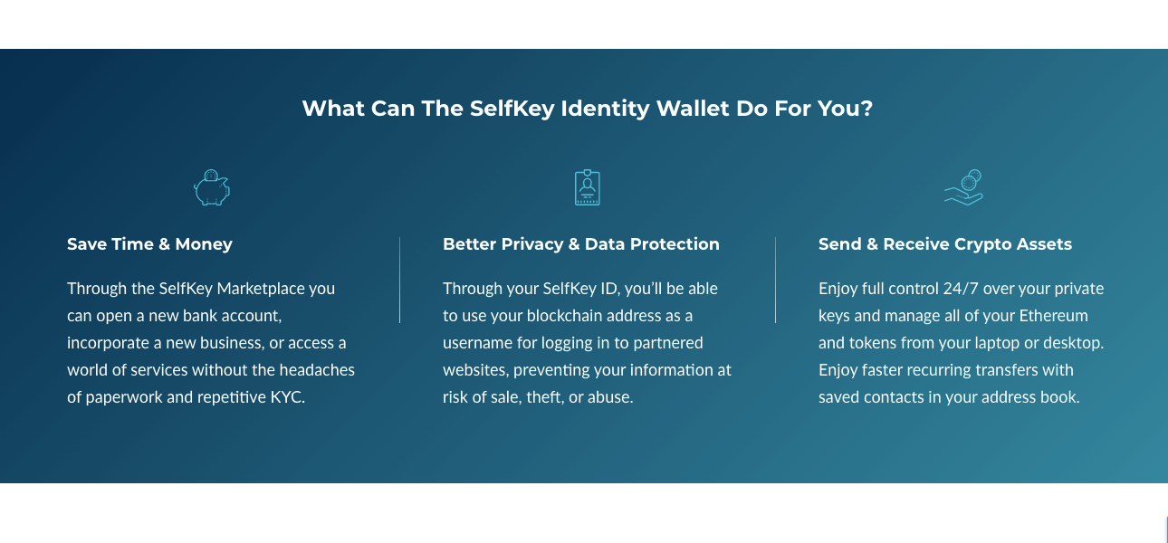 Promotional banner for the non-custodial SelfKey Wallet