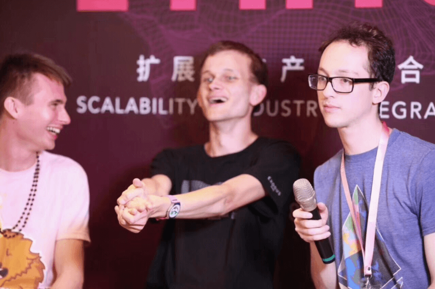 Uniswap creator Hayden Adams with Ethereum's Vitalik Buterin